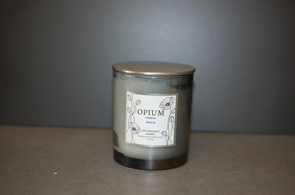 Sleek Metallic Glass Candle with Modern Metal Lid