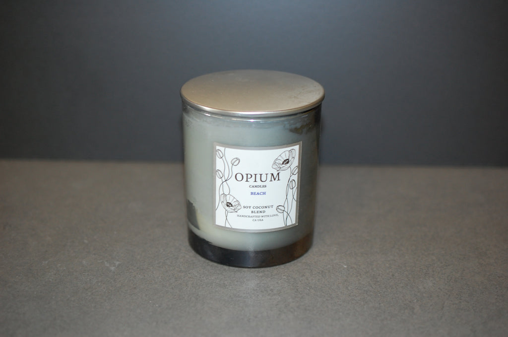 Sleek Metallic Glass Candle with Modern Metal Lid
