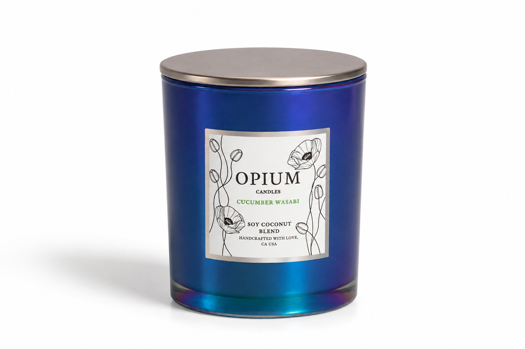 Opium Luxury Soy Coconut Candle in Iridescent Glass