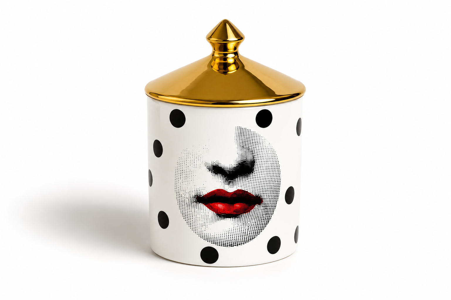 Opium Chic Polka Dot Candle in Designer Ceramic Vessel