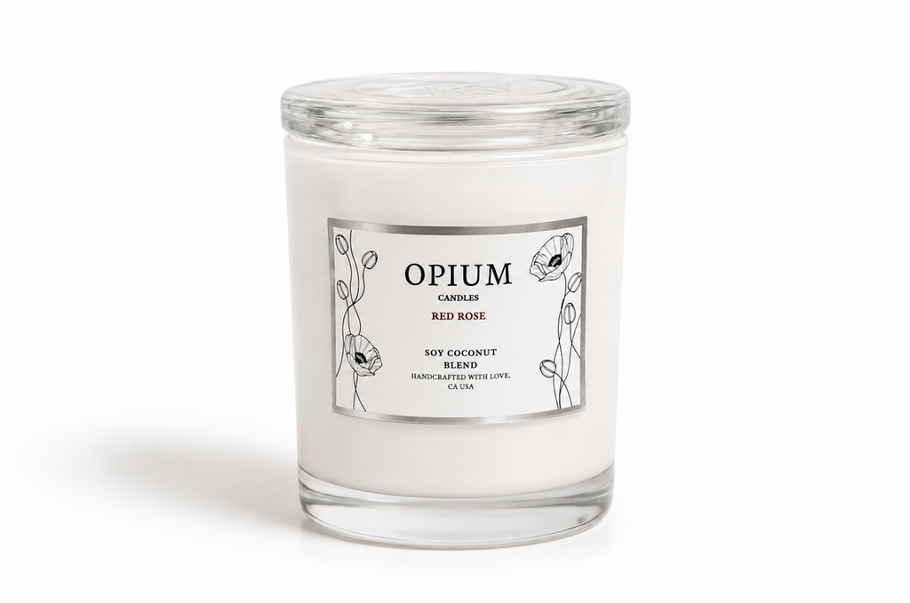 Opium Minimalist Glass Candle with Lid