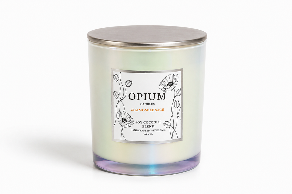 Sleek Metallic Glass Candle with Modern Metal Lid