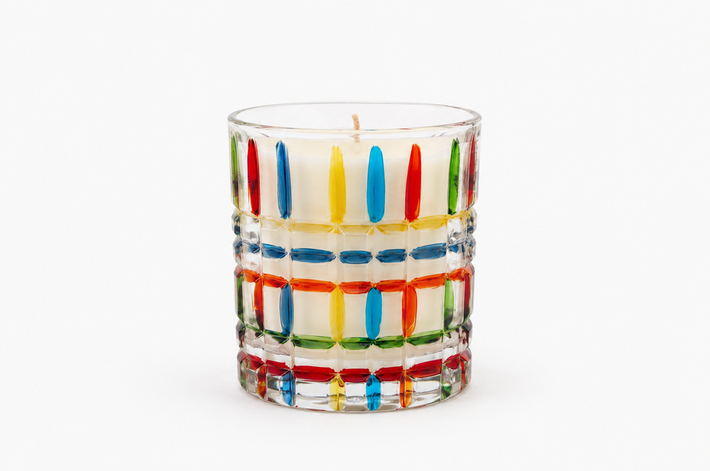Color Mosaic Glass Candle – Handcrafted Soy Coconut Blend
