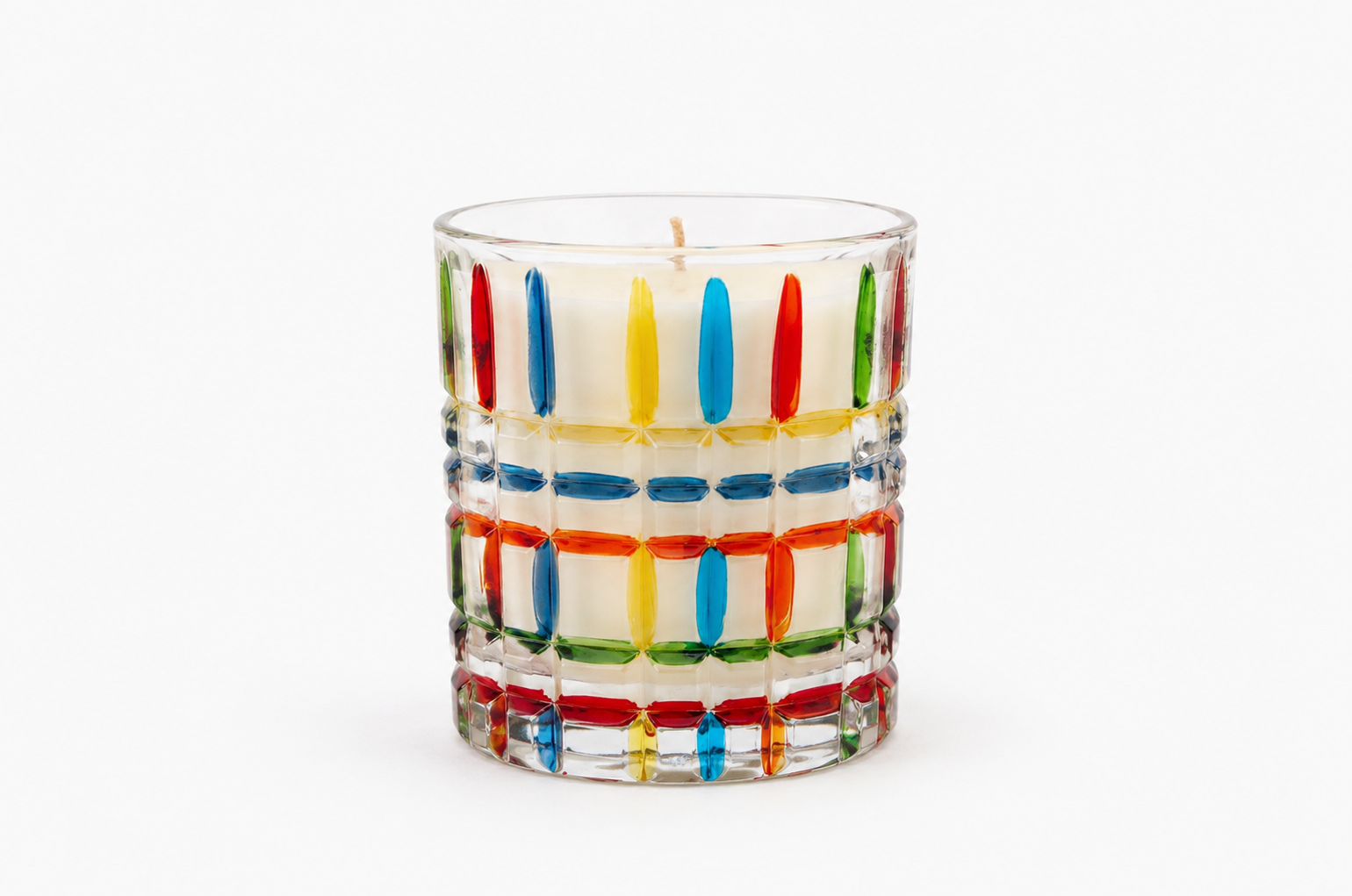 Color Mosaic Glass Candle – Handcrafted Soy Coconut Blend