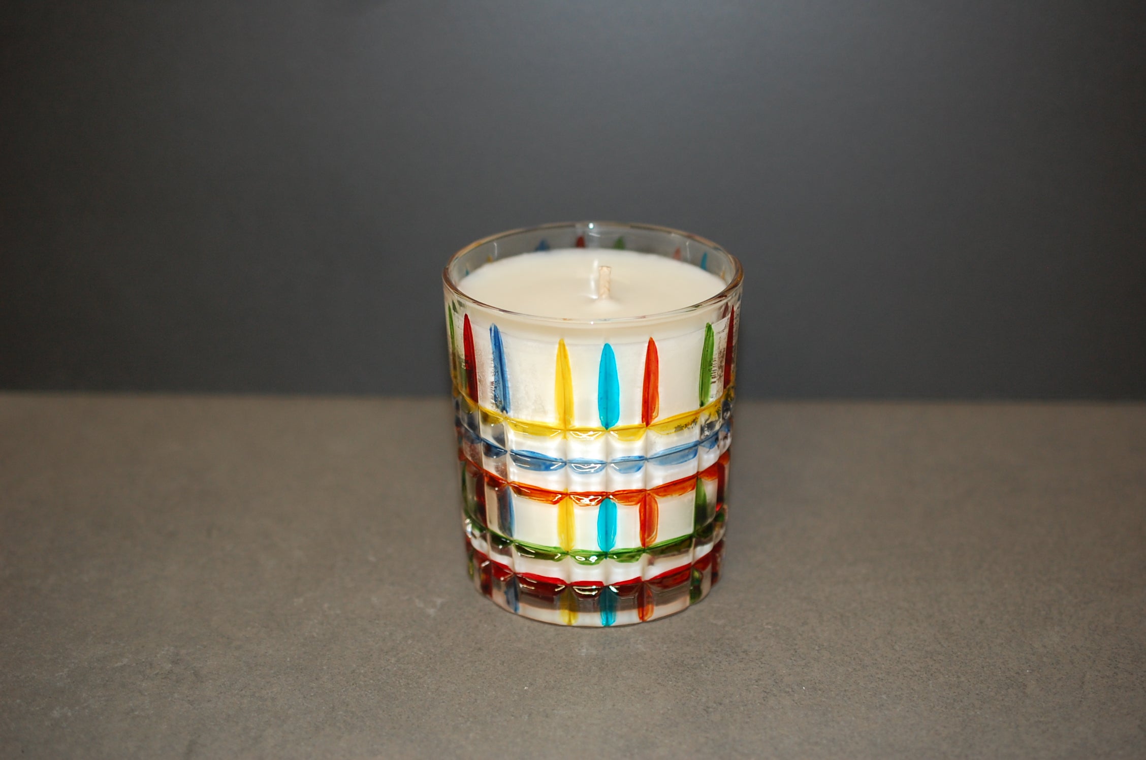 Scented Candle, Colorful Textured Glass Cup (Copy)