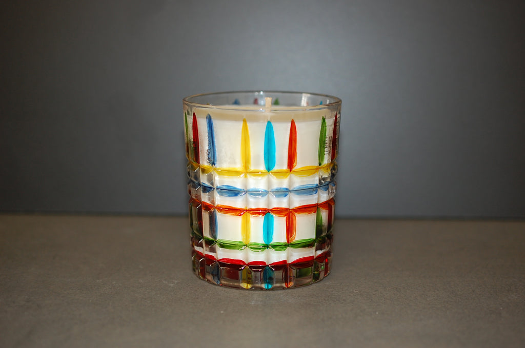 Scented Candle, Colorful Textured Glass Cup (Copy)