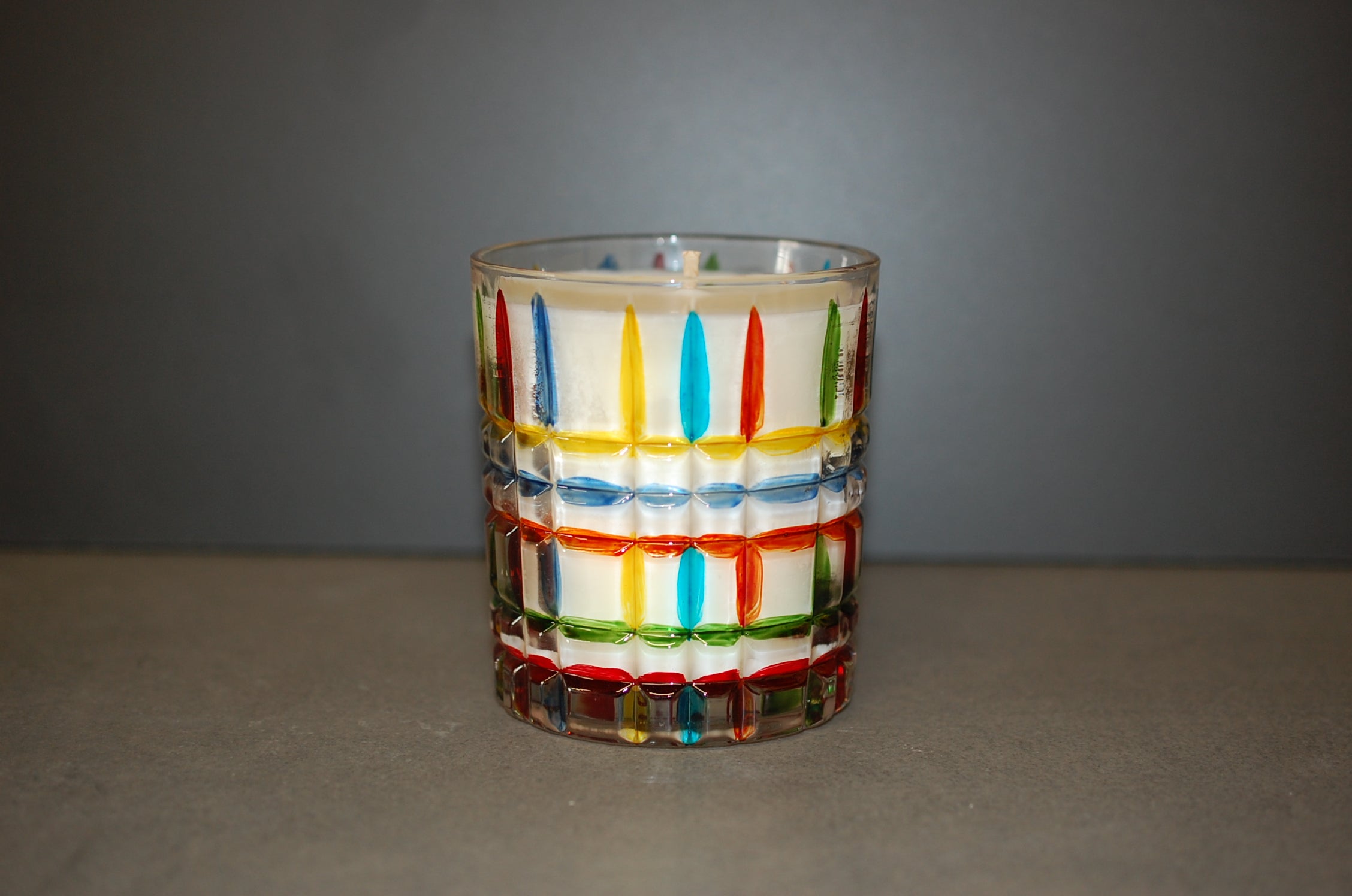 Scented Candle, Colorful Textured Glass Cup (Copy)
