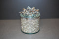 Crystal Encrusted Glass Candle, Jeweled Lid, Elegant Decor