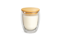 Scented Candle, Double-Wall Glass Cup with Bamboo Lid