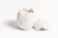 Cracked Egg Candle Cup, Reflective Silver Finish