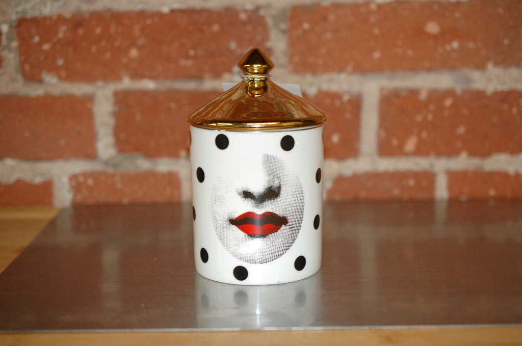 Opium Chic Polka Dot Candle in Designer Ceramic Vessel