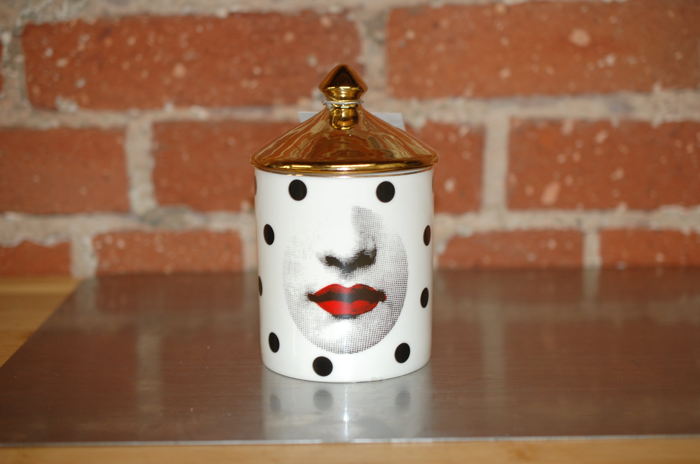 Opium Chic Polka Dot Candle in Designer Ceramic Vessel