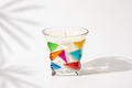 Geometric Glass Candle Cup, Vibrant Scented Wax