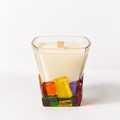 Scented Candle, Colorful Textured Glass Cup